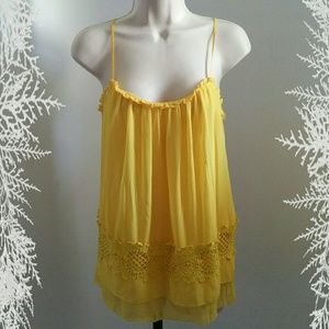 3.1 Phillip Lim yellow lace trim tank top